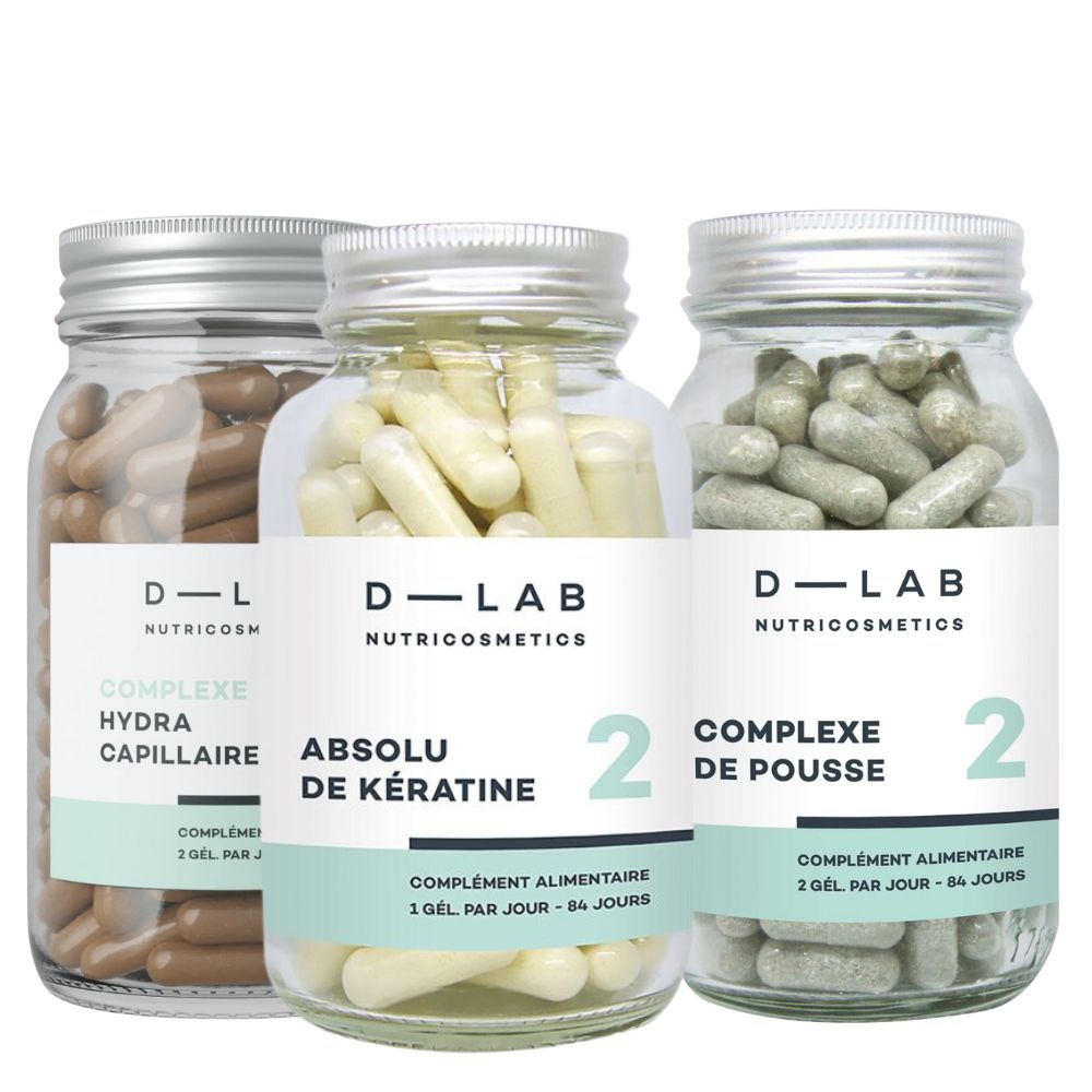 Haarpflege-Vitamin-Set mit Keratin, Biotin und Arganöl - D-Lab
